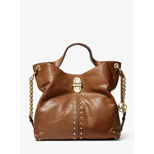 Uptown Astor Legacy Large Leather Shoulder Tote Bag brown hobo